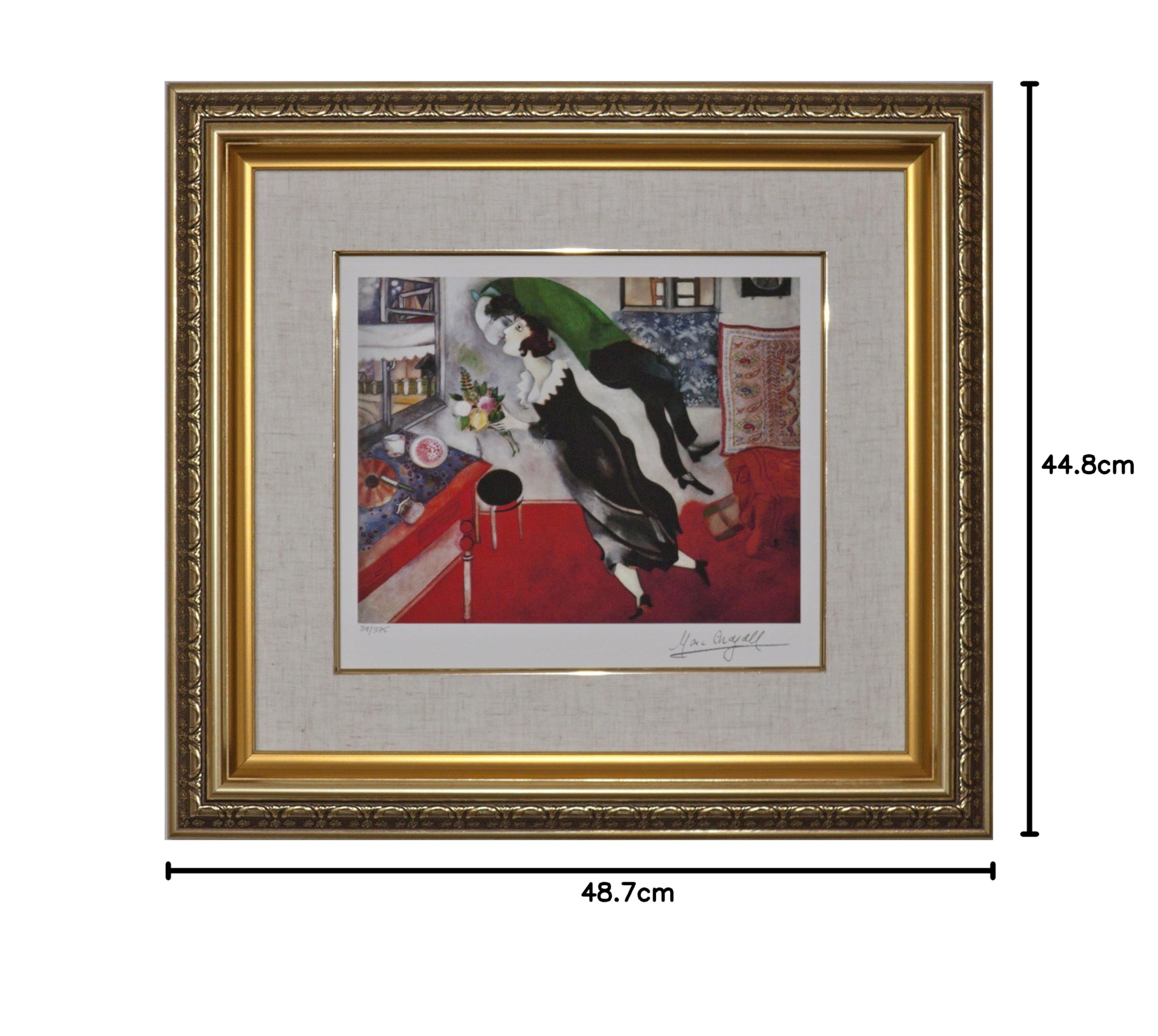 Amazon.co.jp: 絵画 マルク シャガール 誕生日 額縁付 アート壁掛け