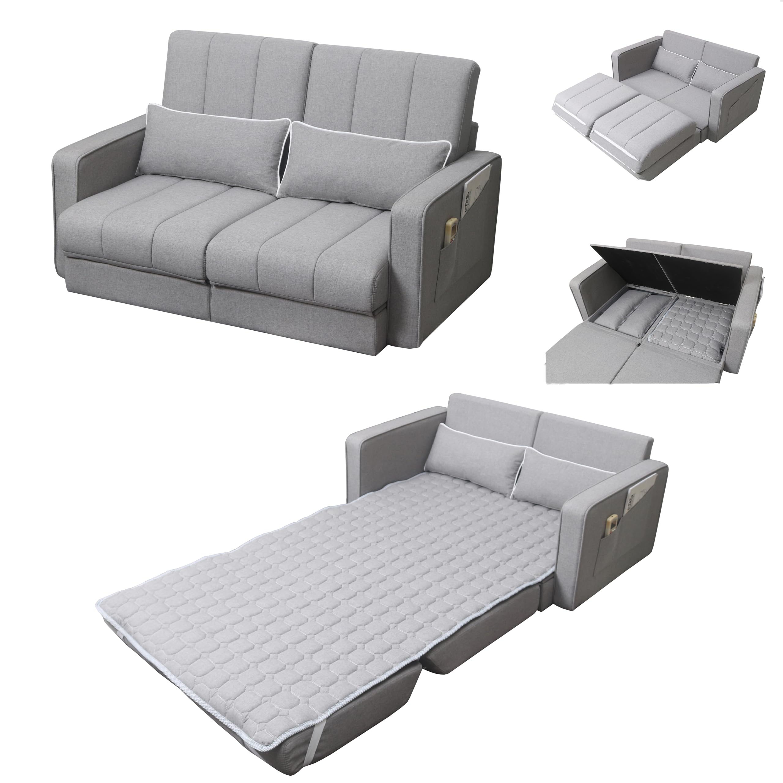 Amazon｜ソファーベッド2人掛け, ソファベッド2人用ベルト収納