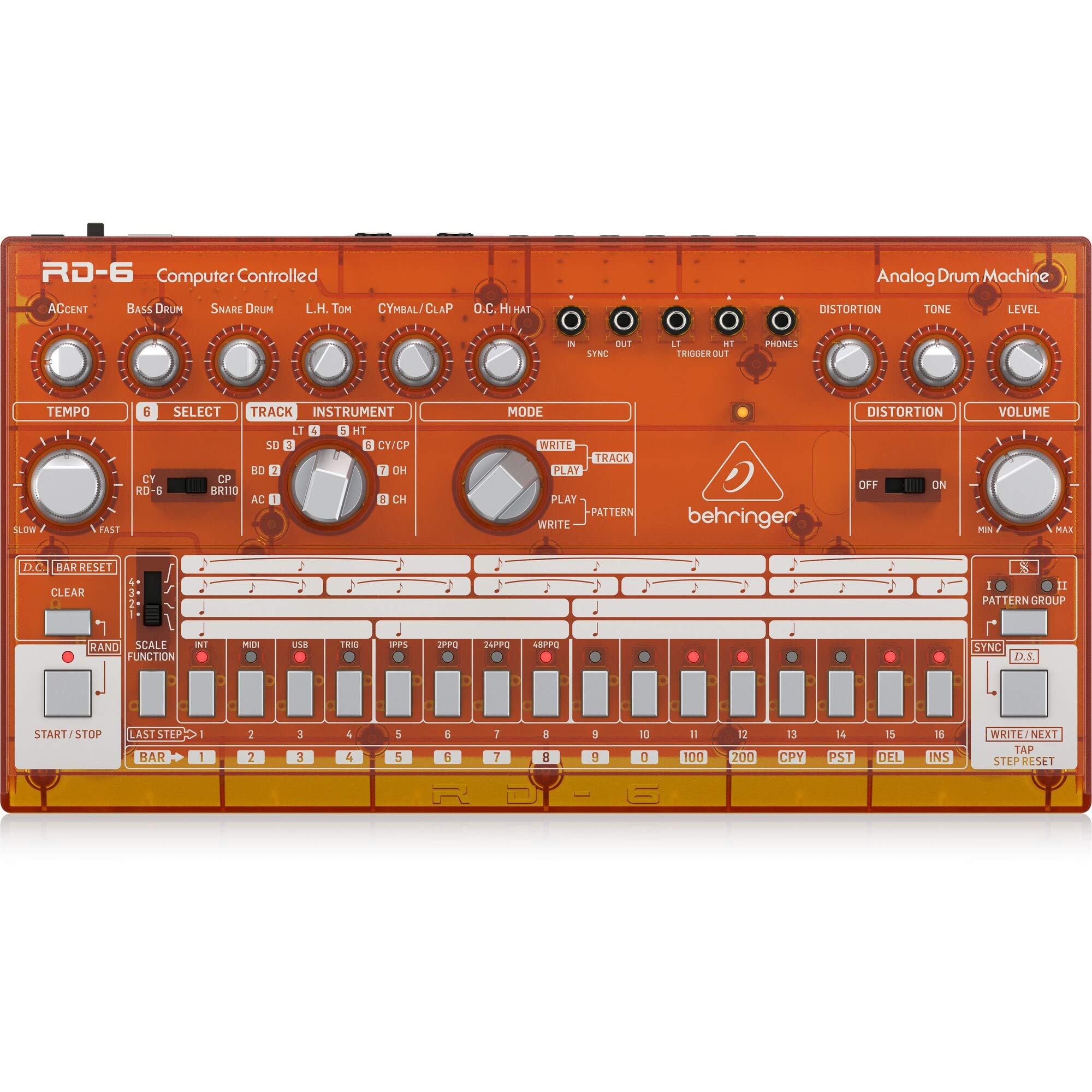 Amazon.com: Behringer RD-6-TG Analog Drum Machine - Orange
