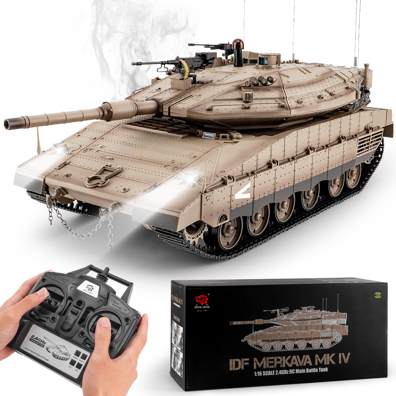 Amazon.co.jp: BESTYMXY RC戦車 ヘンロング IDF MERKAVA MKIV、1:16