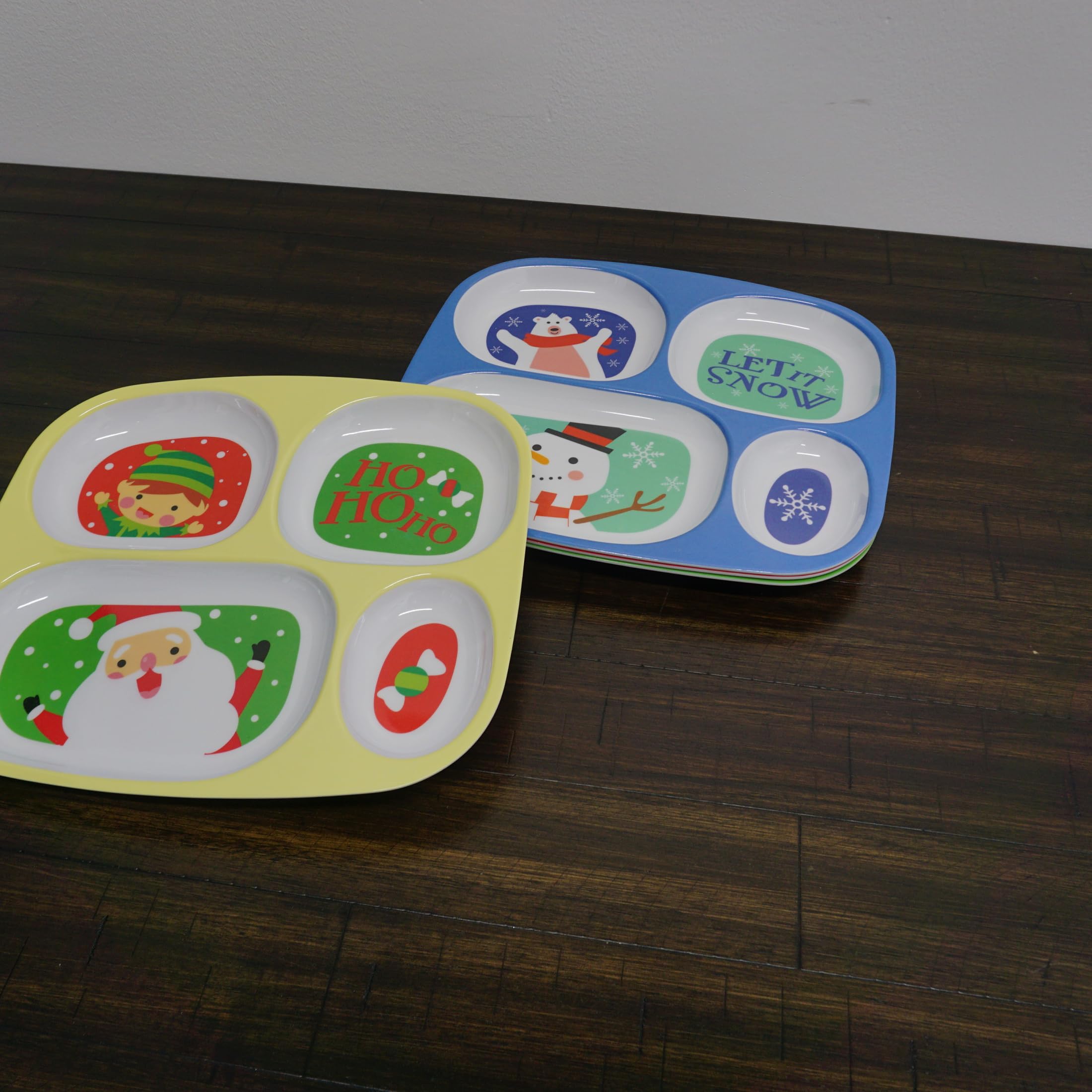 Amazon.co.jp: 4E's ノベルティ クリスマス食器 仕切りプレート 子供用