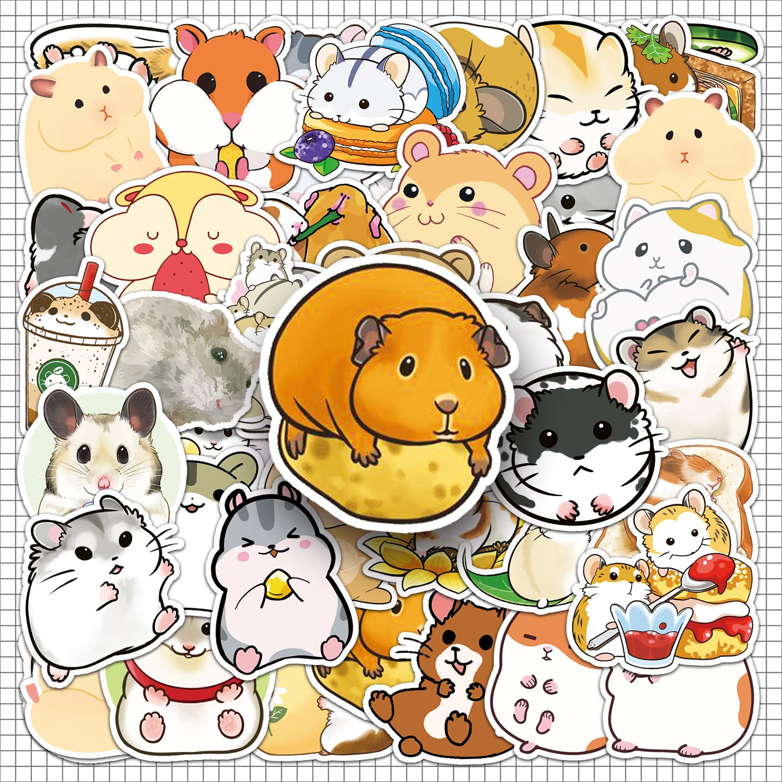 Amazon.co.jp: 50枚 ハムスター ステッカー シール 防水 おしゃれ