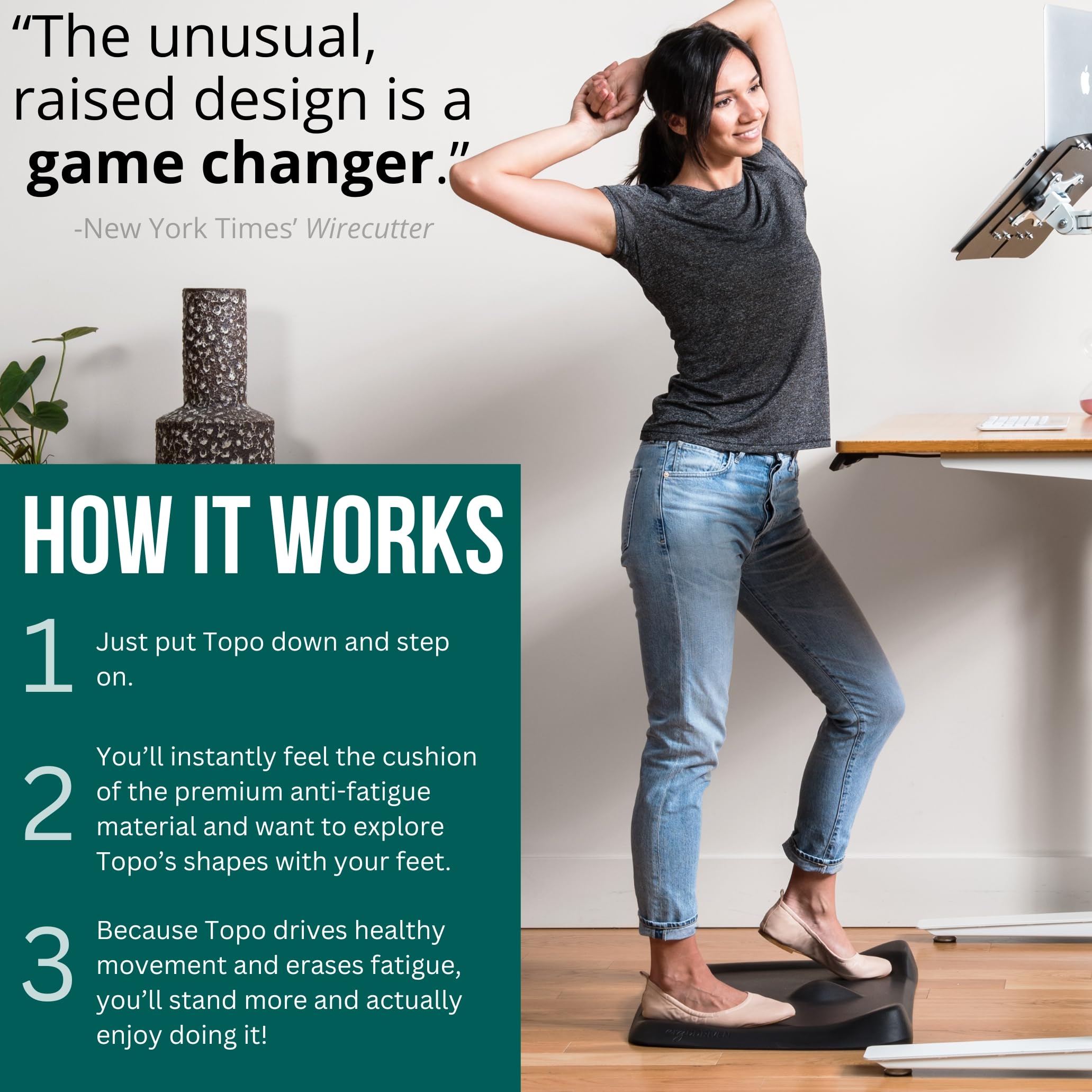 Amazon.com: Standing Desk Mat - Topo Mini by Ergodriven | The