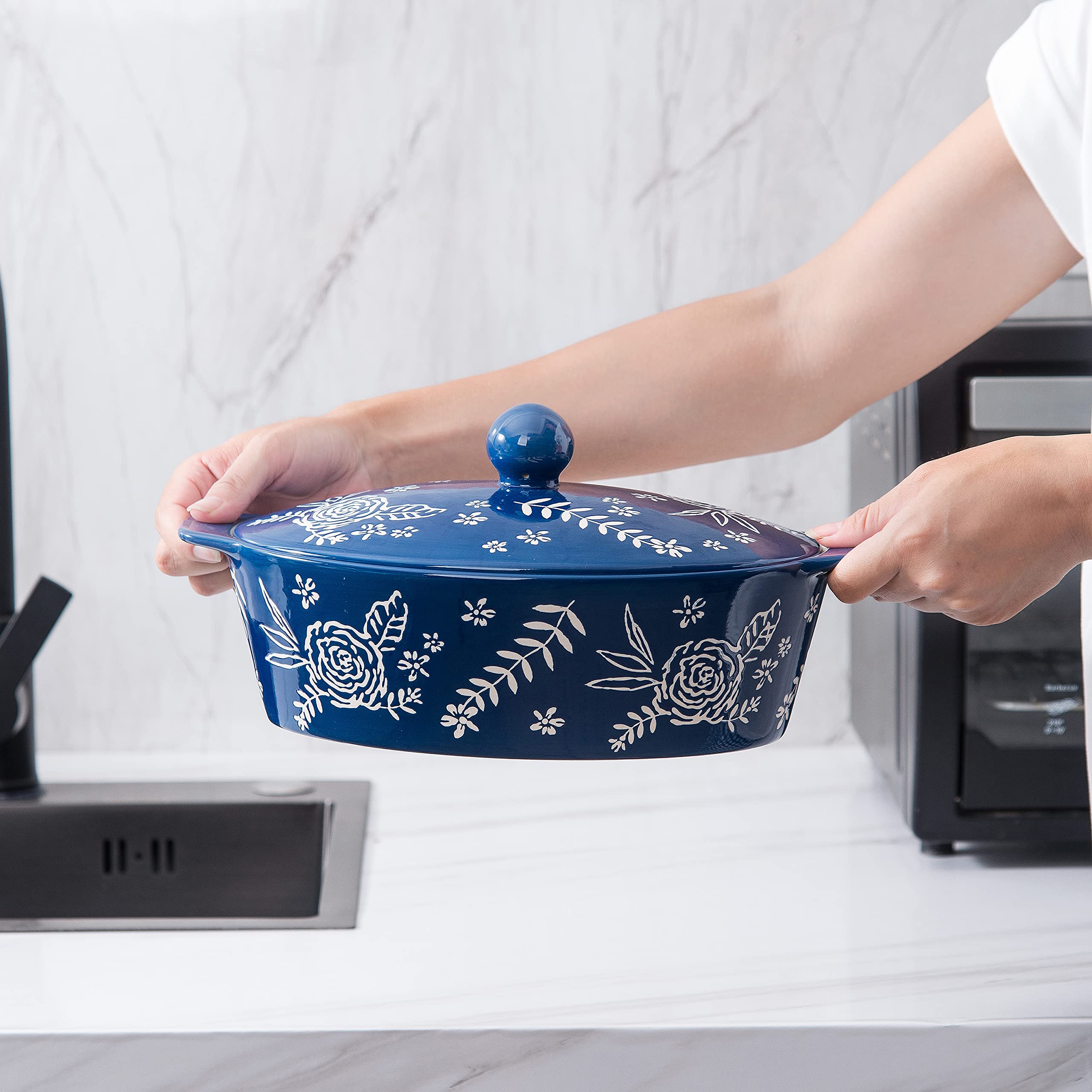 Amazon | Wisenvoy 蓋付きキャセロール皿 オーブンベーキング