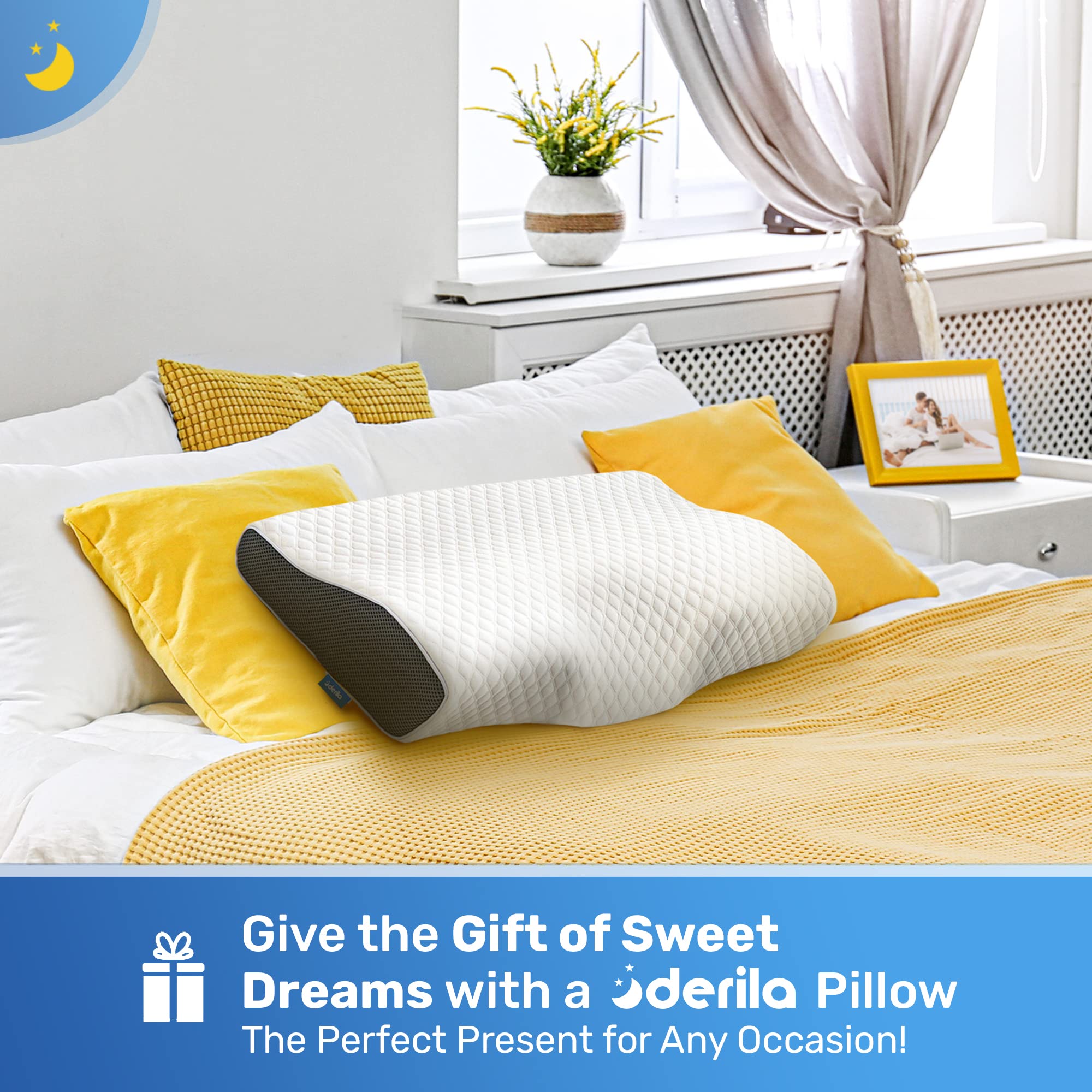 Amazon｜デリラ枕 | 頸部メモリーフォームサイド、背中、うつ伏せ枕