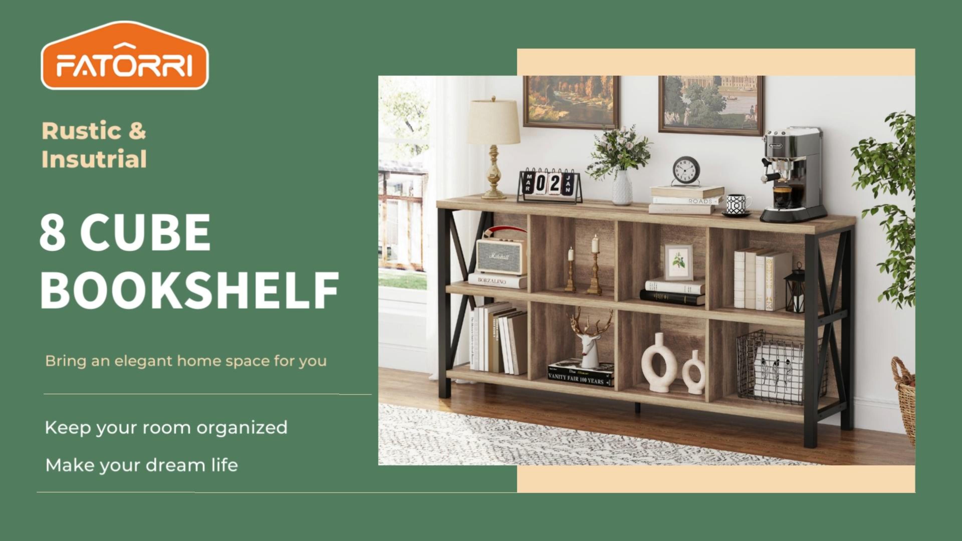 Amazon.com: FATORRI 8 Cube Storage Organizer Bookshelf, 62 Inch