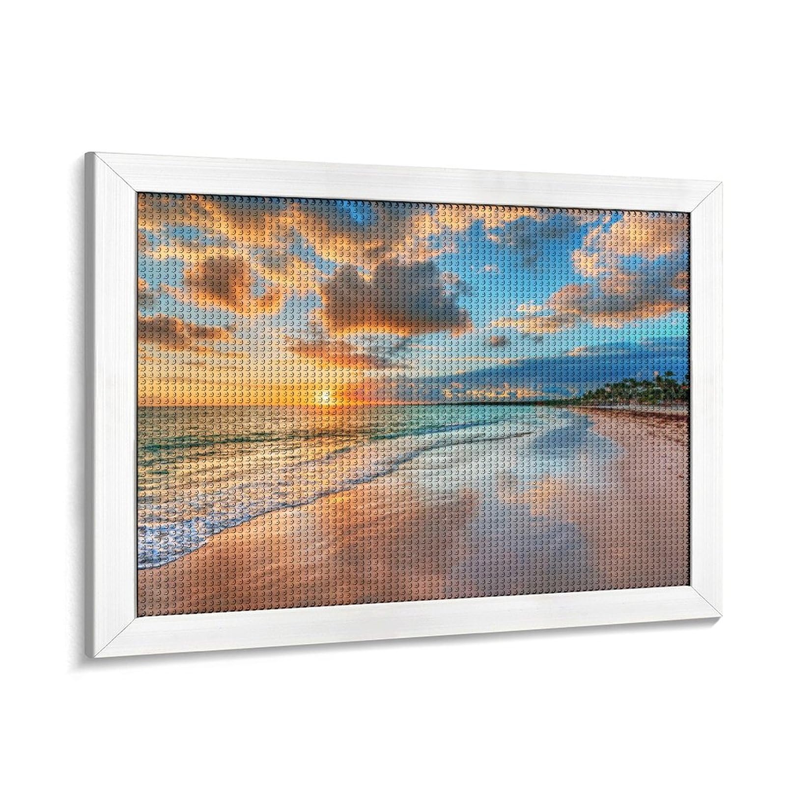 Amazon | ダイヤモンドアート ビーチの夕日 ダイヤモンド刺繍 全面貼り