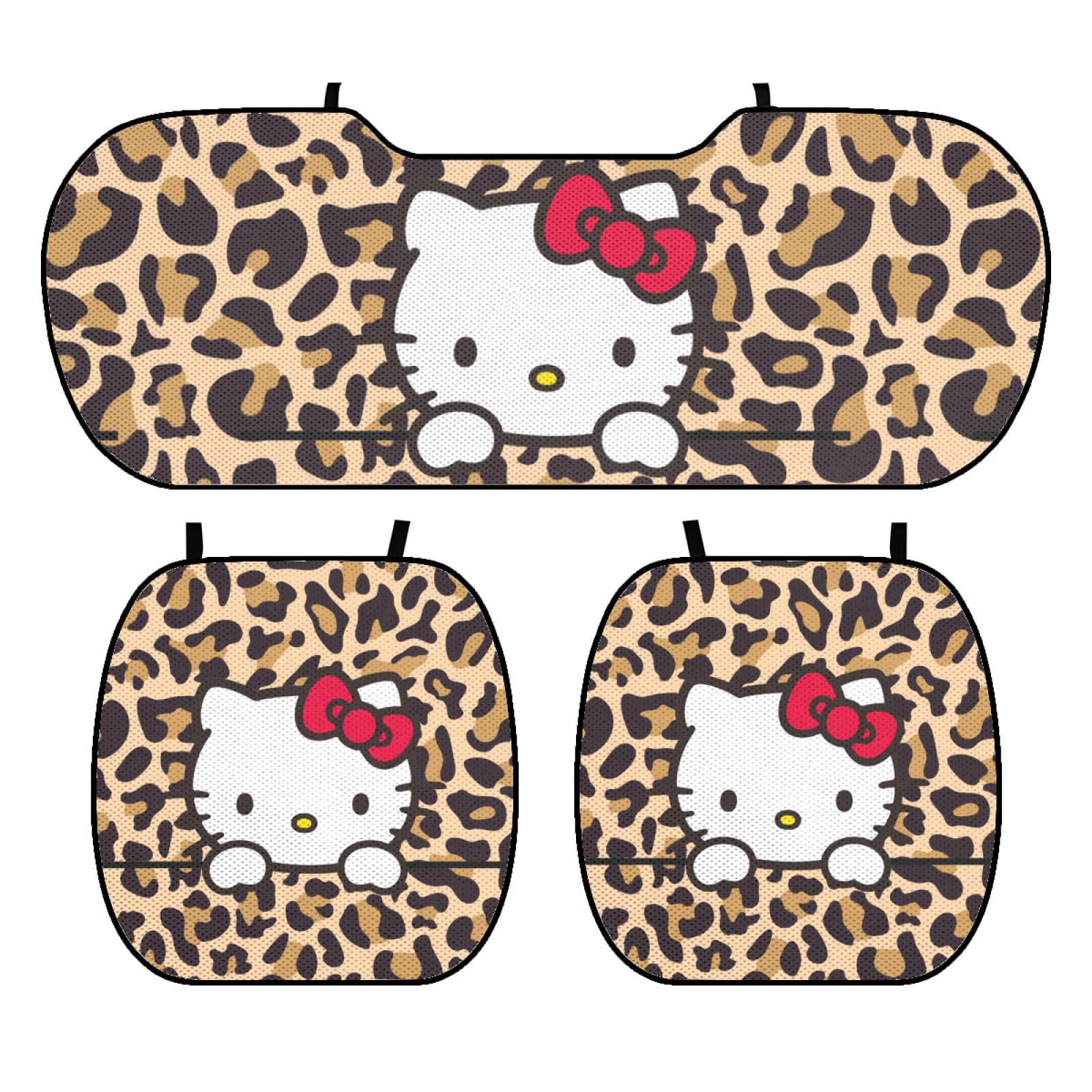 Amazon | ハローキティ 豹柄 ヒョウ 紋 車用 シートカバーセット 3枚組