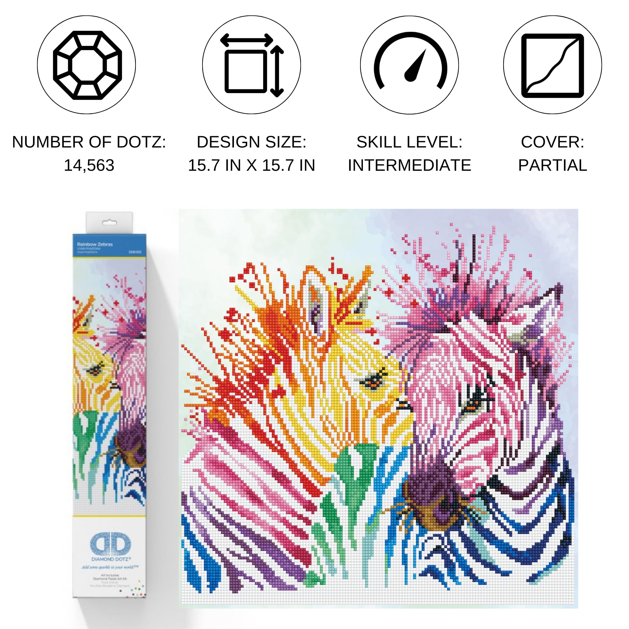 Amazon.com: DIAMOND DOTZ Rainbow Zebras Diamond Painting Kits for