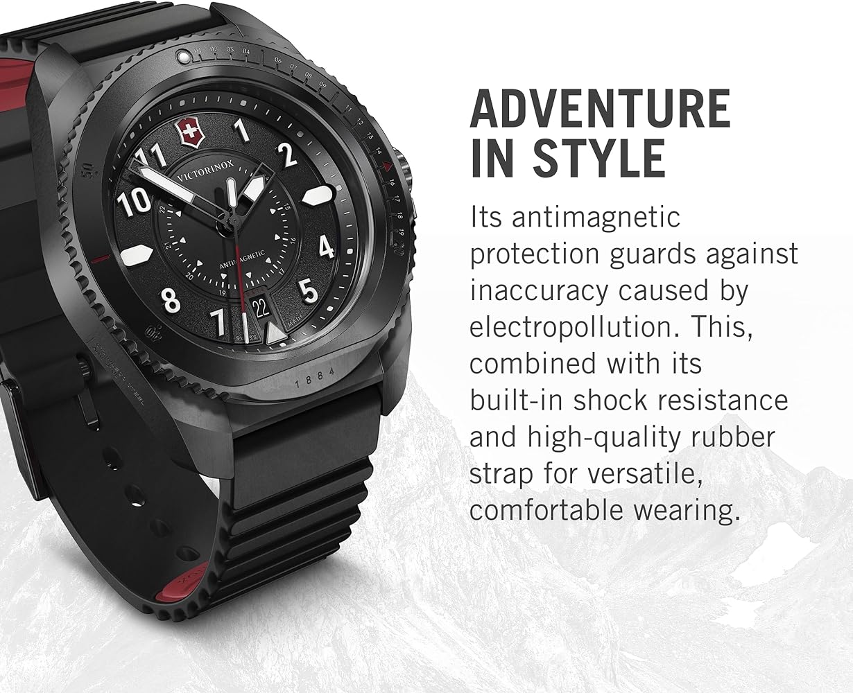 Amazon.com: Victorinox Journey 1884 Black Dial Black Rubber Strap