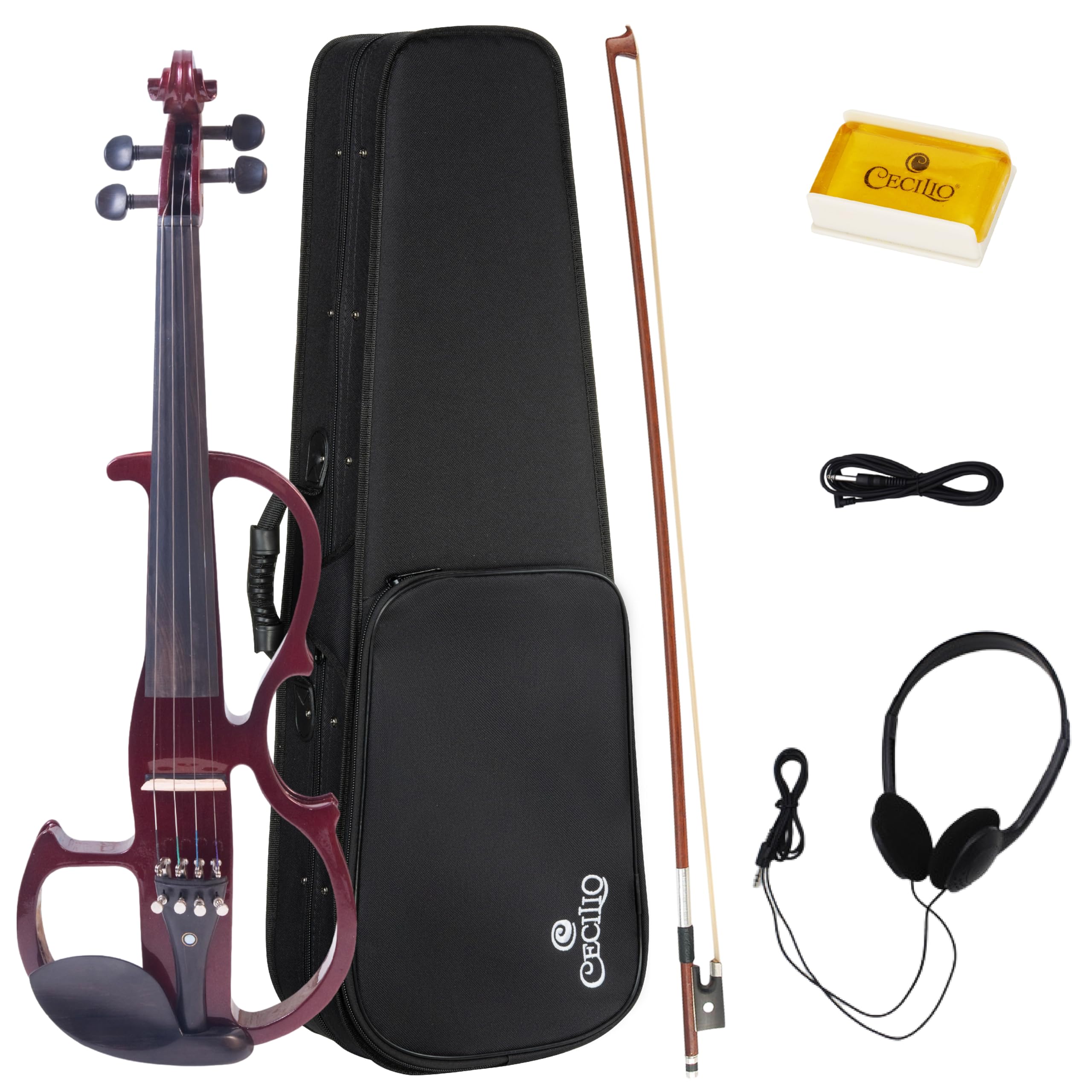 Amazon.com: Cecilio Solid Wood Electric/Silent Violin with Ebony