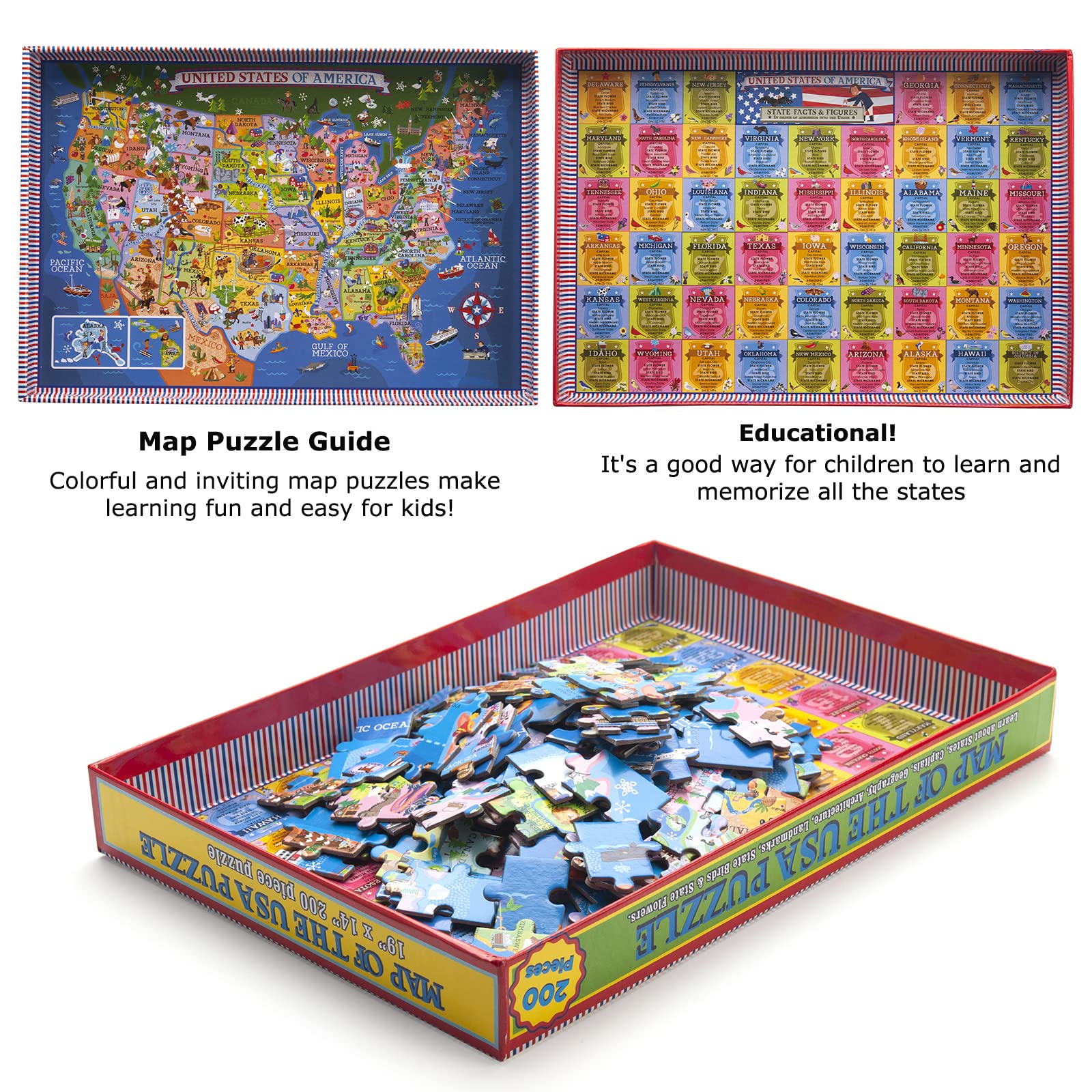 Amazon | MOTYAWN USA 地図パズル - 200ピース アメリカ合衆国パズル