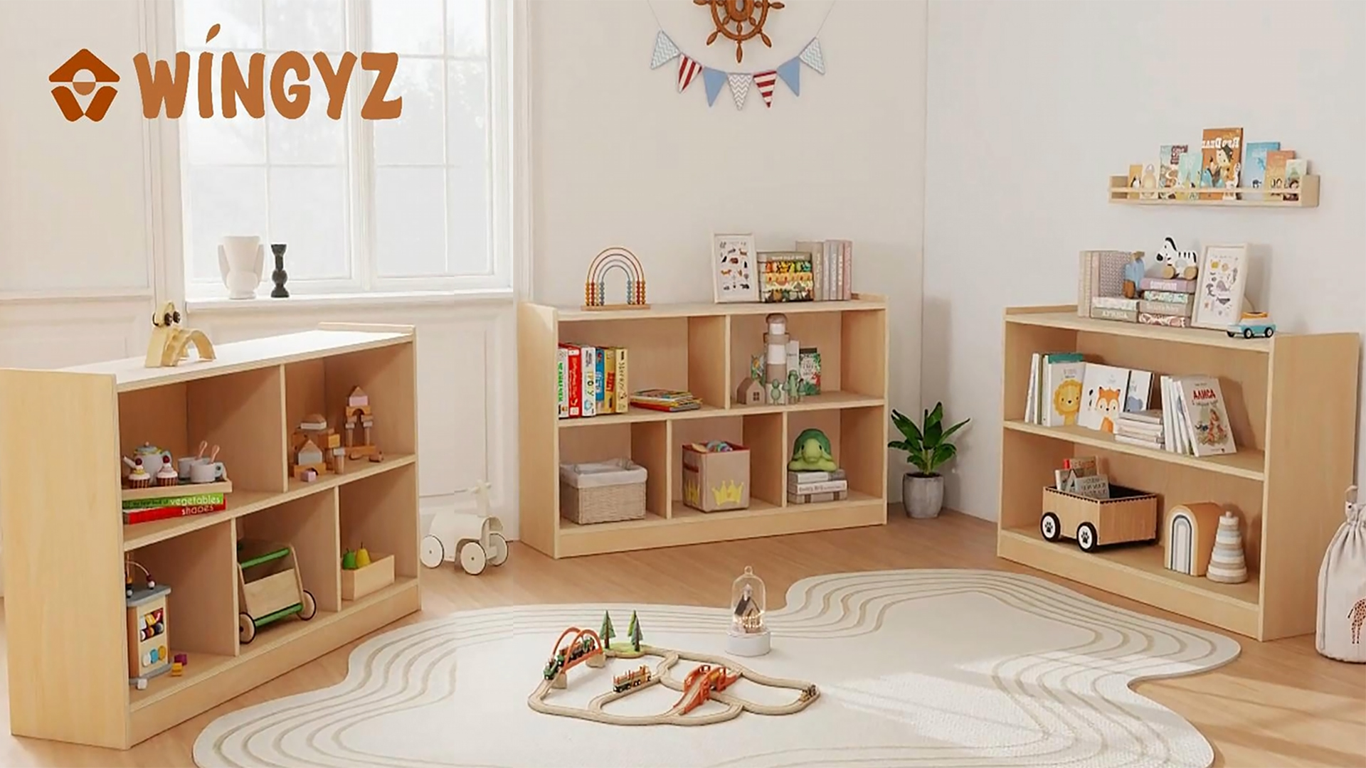 Amazon.com: wingyz Wooden Storage Cabinet, 5-Section Montessori