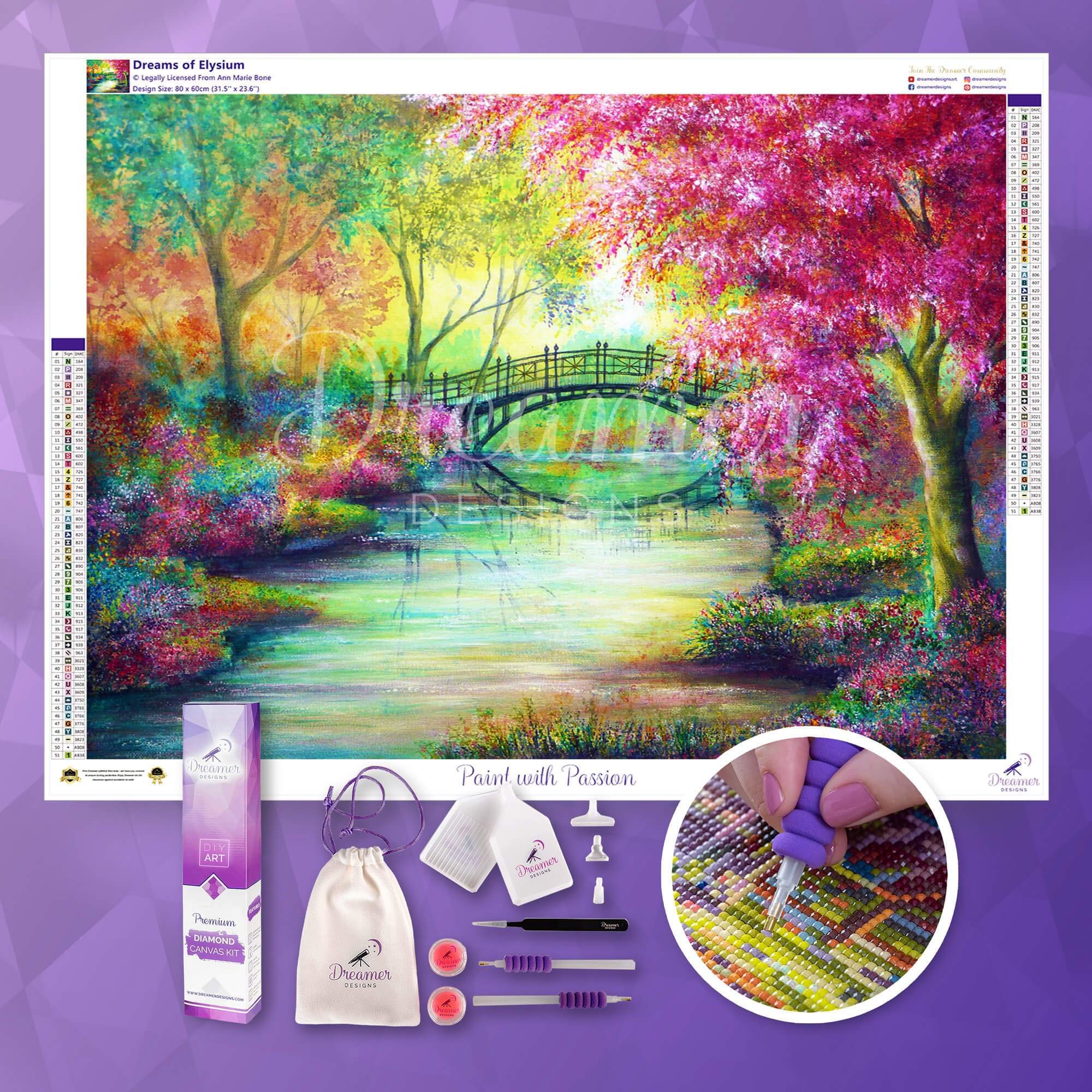Dreamer Designs - Dreams of Elysium, 5D Diamond Painting Kit, 80 x