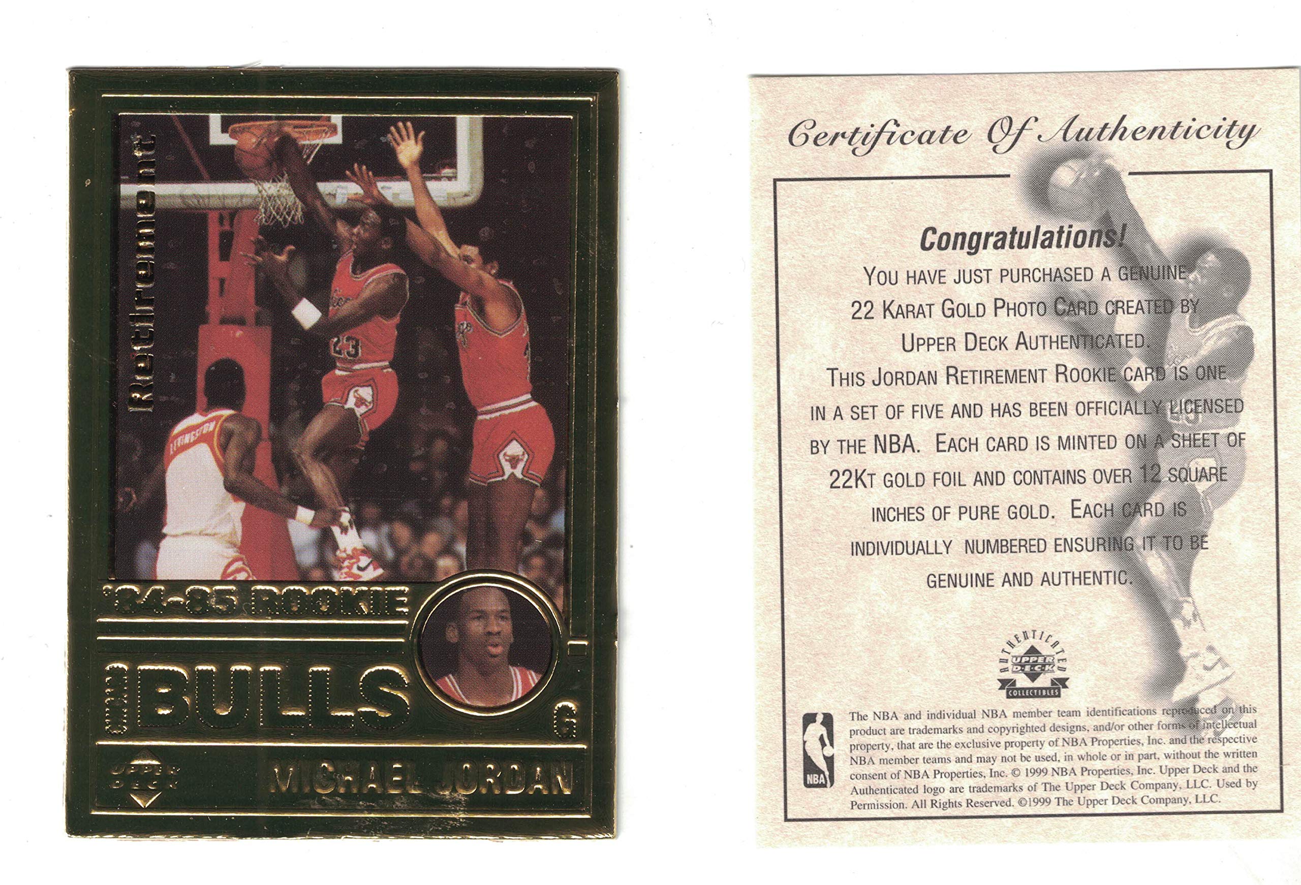 Amazon.com: 1999 Upper Deck Michael Jordan Retirement 22KT Gold