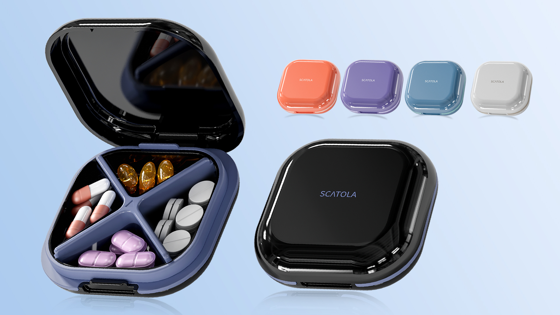 Amazon.co.jp: ピルケース 薬ケース 4分割タイプ 携帯用 おしゃれ