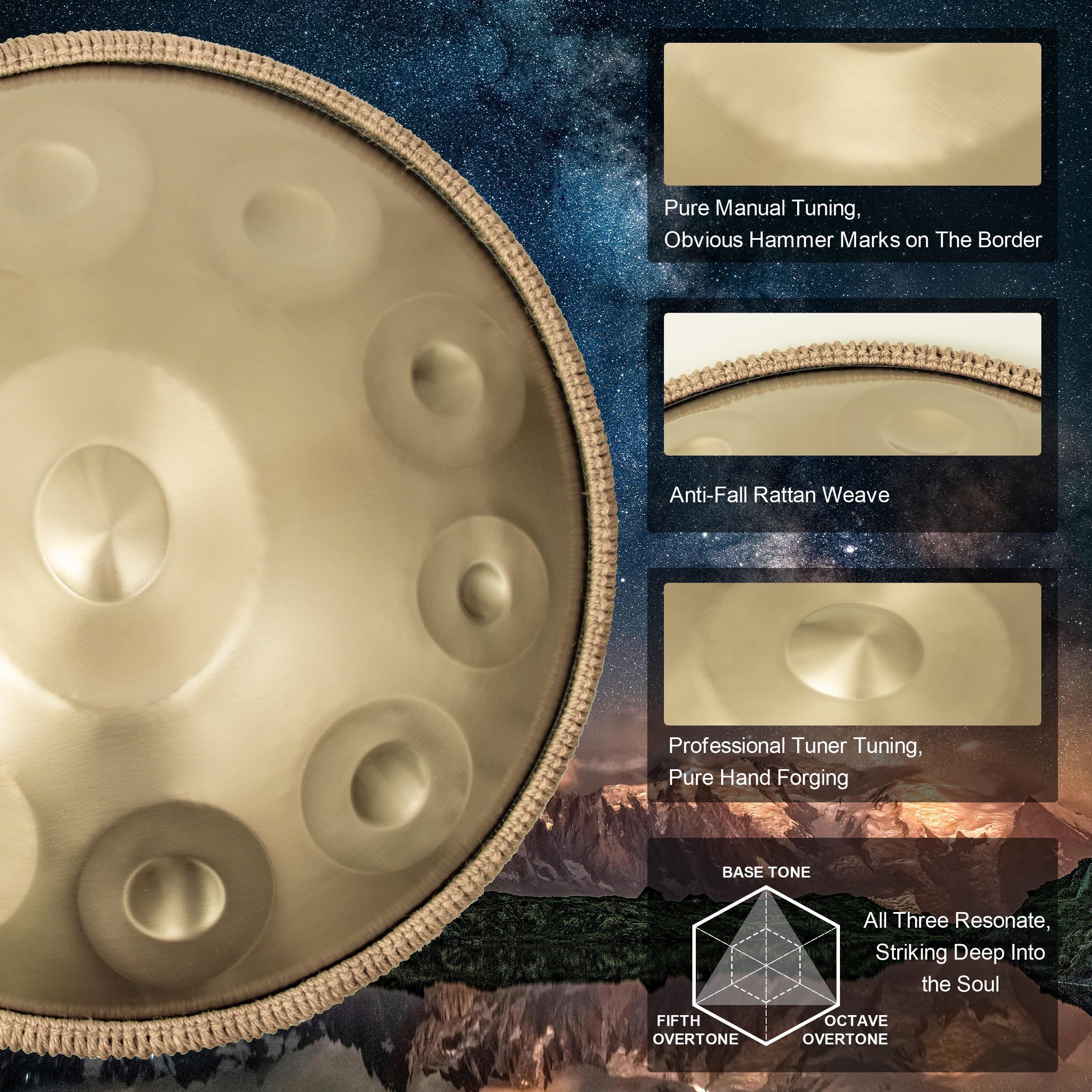 Amazon | ハンドパン スチールドラム 10音 22インチ ハンドパンドラム