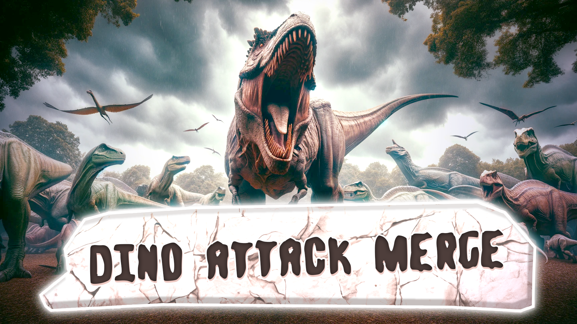 Dino Attack Merge: 恐竜戦い。サバイバル・シューティングゲーム