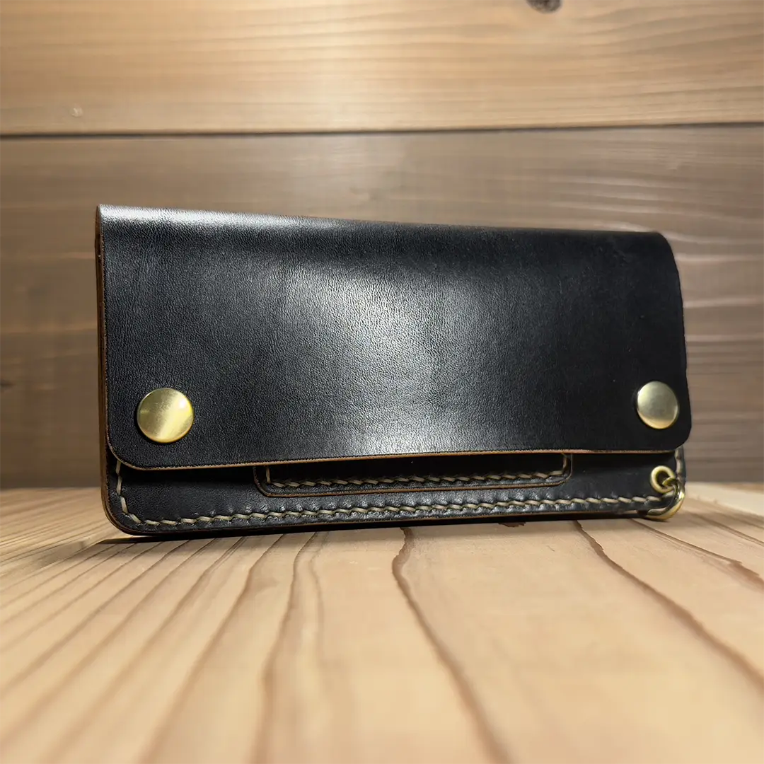 昭南本ヌメ革ロングトラッカーウォレット｜茶芯ブラック×42TALON 復刻