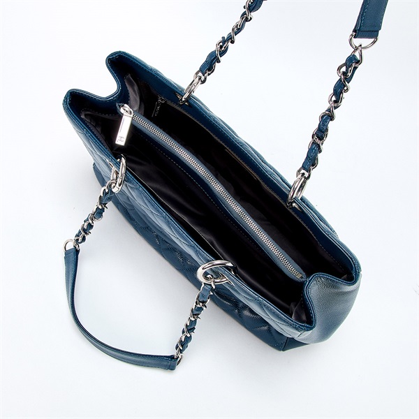CHANEL GST チェーントート 2013年頃 トートバッグ ブルー シルバー