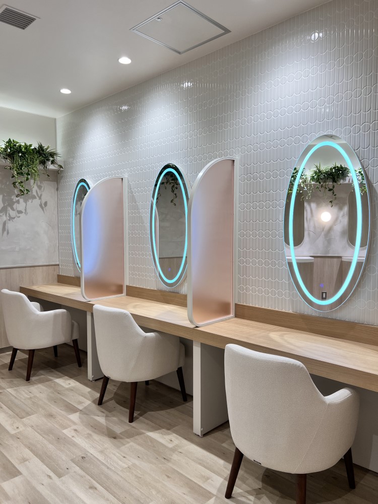 パウダールームLEDミラー LM113 お客様実例 | おしゃれな洗面ボウル