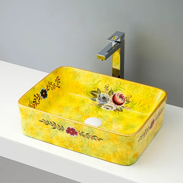 洗面ボウル フラワー-05 B076排水トラップ・排水金具セット