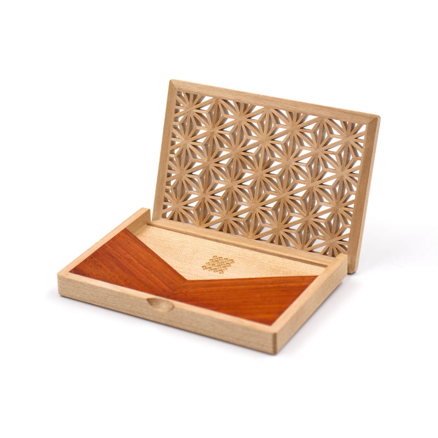 Enishi パドック 組子細工のカードケース 木製 横型名刺入れ 名刺入れ