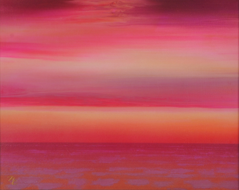 鎮西直秀が油絵の絵画で描いた海の絵「遥かなる北海道 流氷」を通販で販売