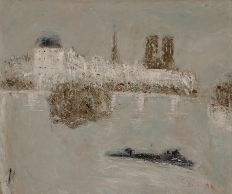 絵画の油絵で住田昭が描いたフランスの風景画「パリ」をご購入