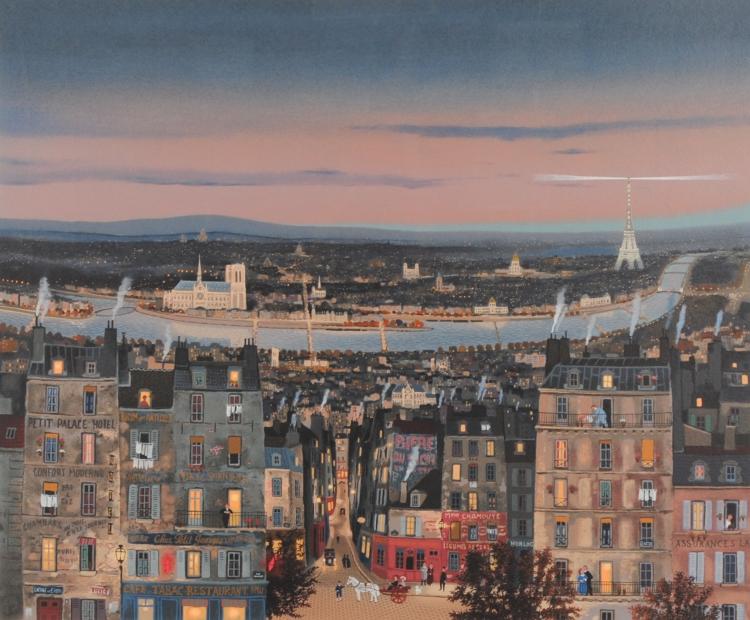 ミッシェル・ドラクロワがシルクスクリーンの版画で制作したパリの風景