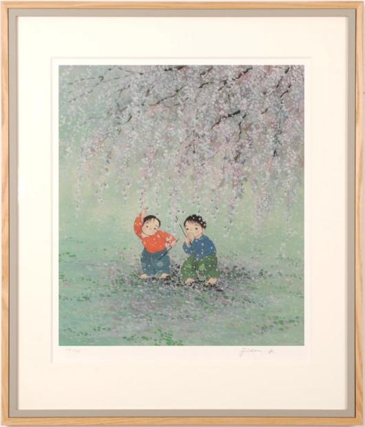 開田風童がリトグラフの版画で制作したインテリアの絵画「風」を通販で販売