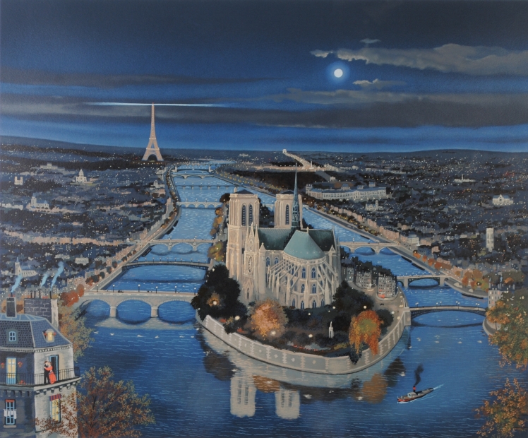 ミッシェル ドラクロワ オリジナル リトグラフ石版画 1987年 VISITEUR