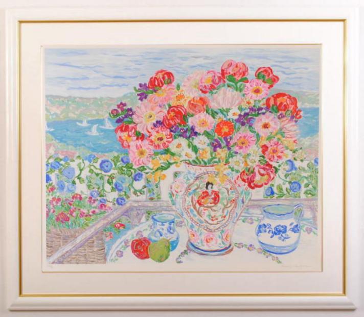 花の絵をシルクスクリーンの版画で制作したレスリー・セイヤーの花の絵