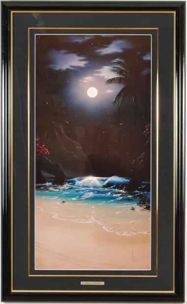 ジョン・アルホーグがミクストメディアの版画で制作した海の絵画