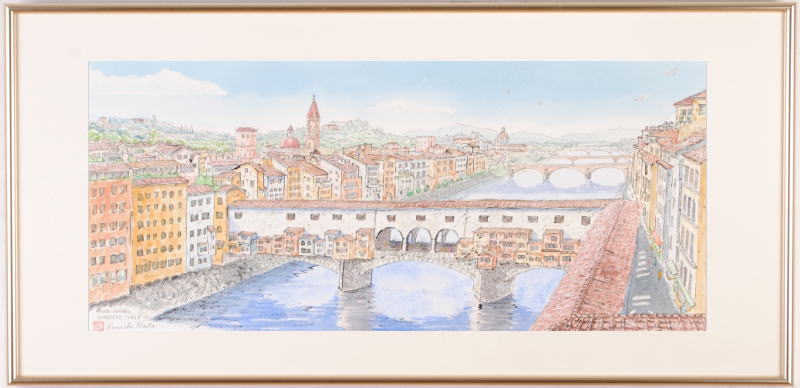 絵画の水彩画で内藤謙一が描いたイタリアのフィレンツェの絵