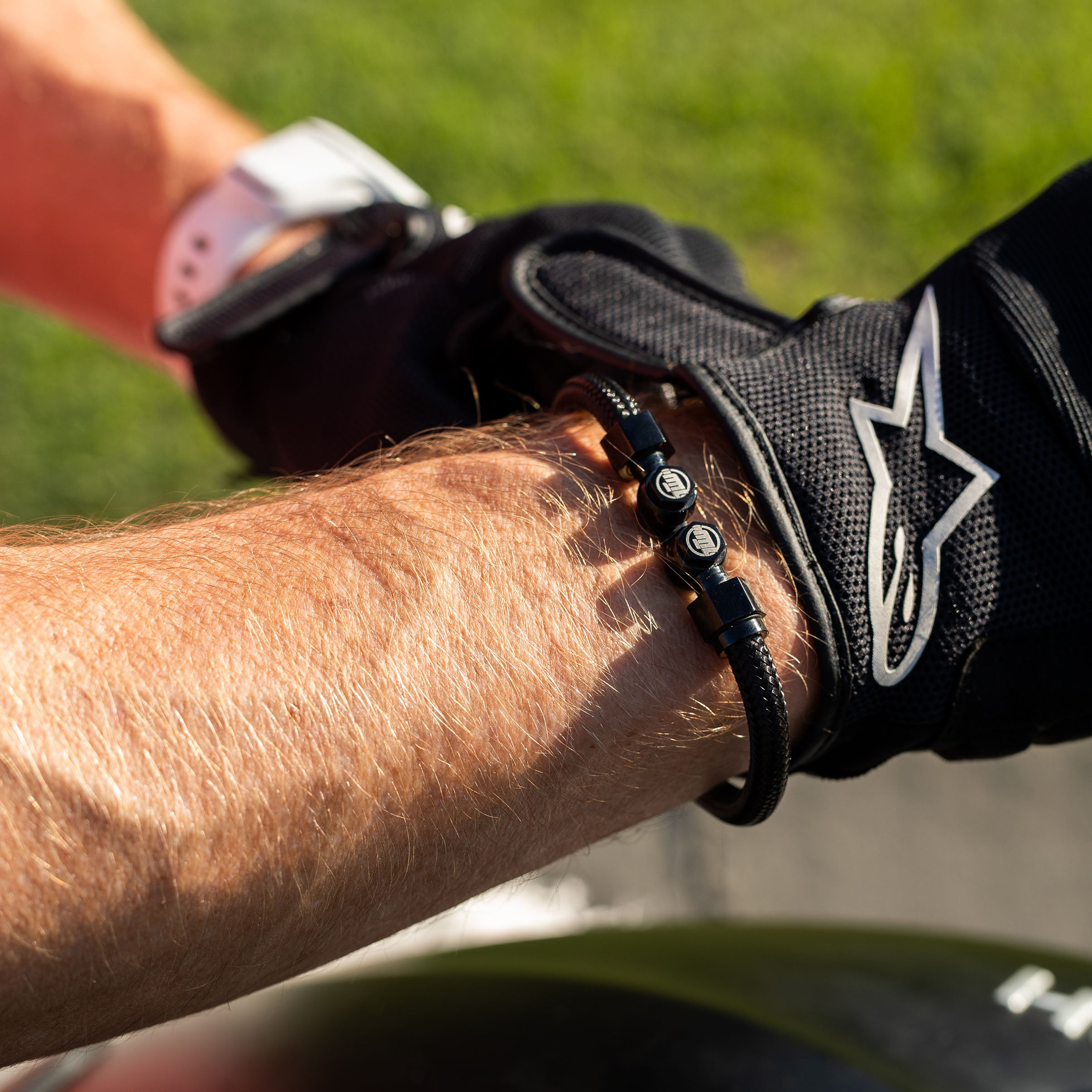 Motorcycle Brake Line Bracelet - Black - Moto Loot