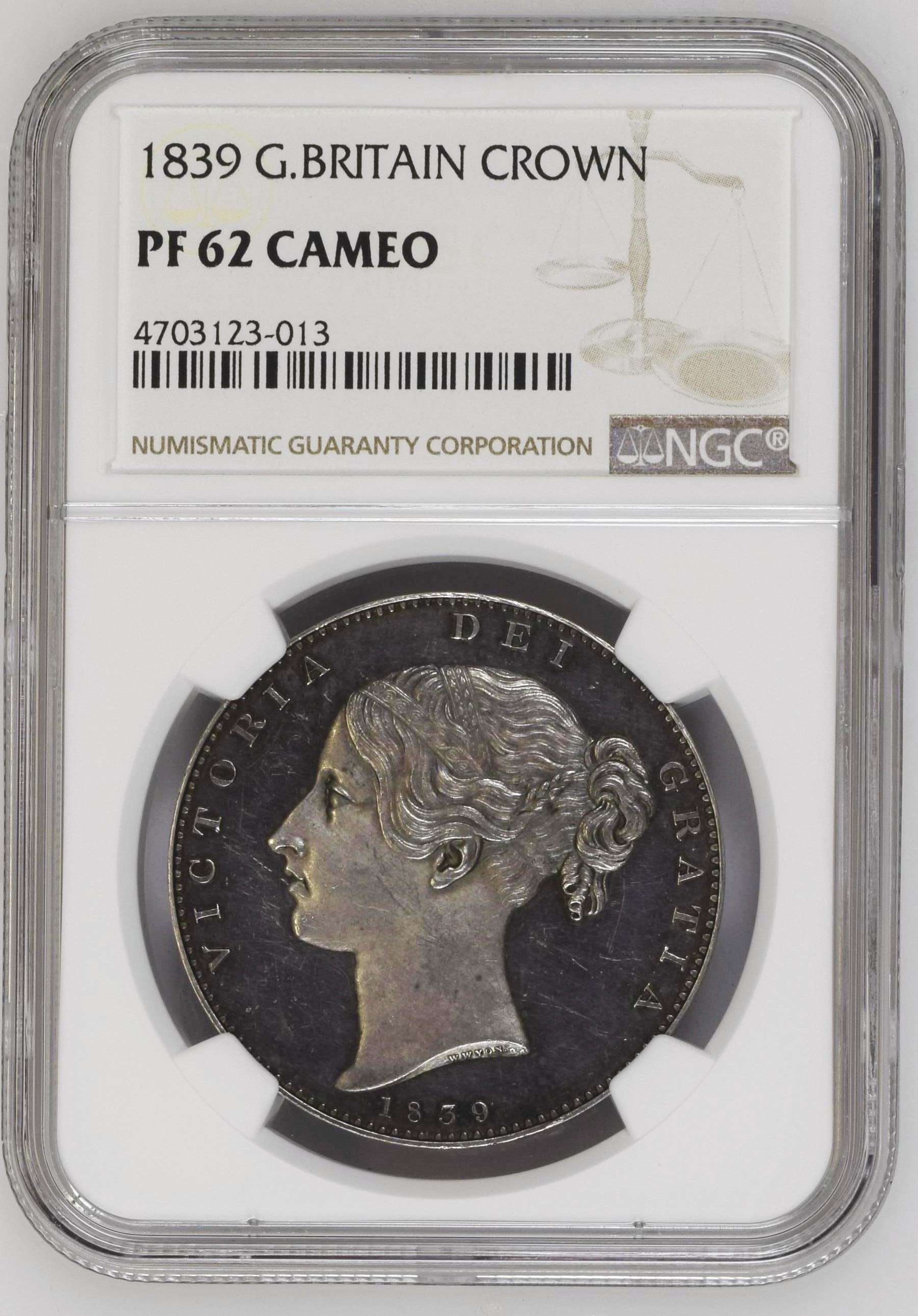 イギリス ヴィクトリア （1837－1901） クラウン銀貨 1839