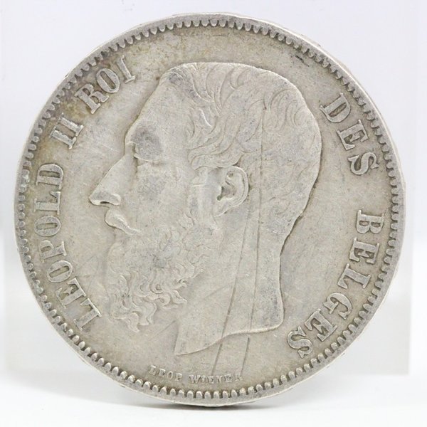 ベルギー 1868年 5フラン銀貨 レオポルド2世 | ミスターコインズ