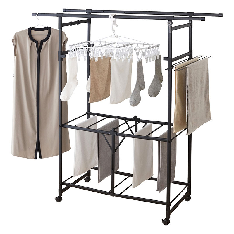 軽量折りたたみ物干し 組立式 ALID-001BK ｜ ミスターマックス