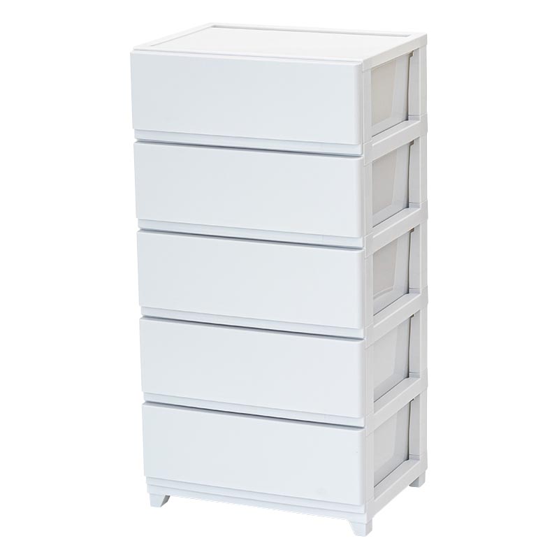 収納チェスト 5段ワイド ライトグレー 幅54×奥行41.5×高さ106.1cm
