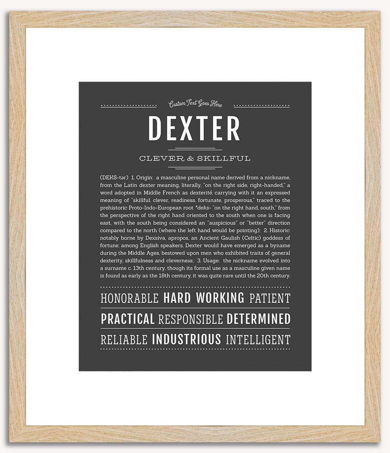 Dexter Personalized Name Meaning Art Prints – Name Stories
