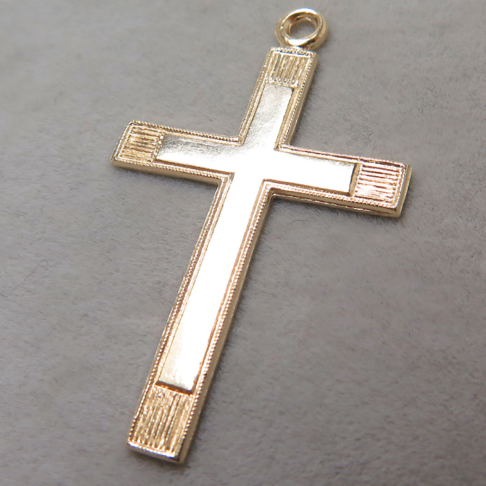 14kgfチャーム（クロス/十字架）【Y】「ゴールドフィルド」（1個）