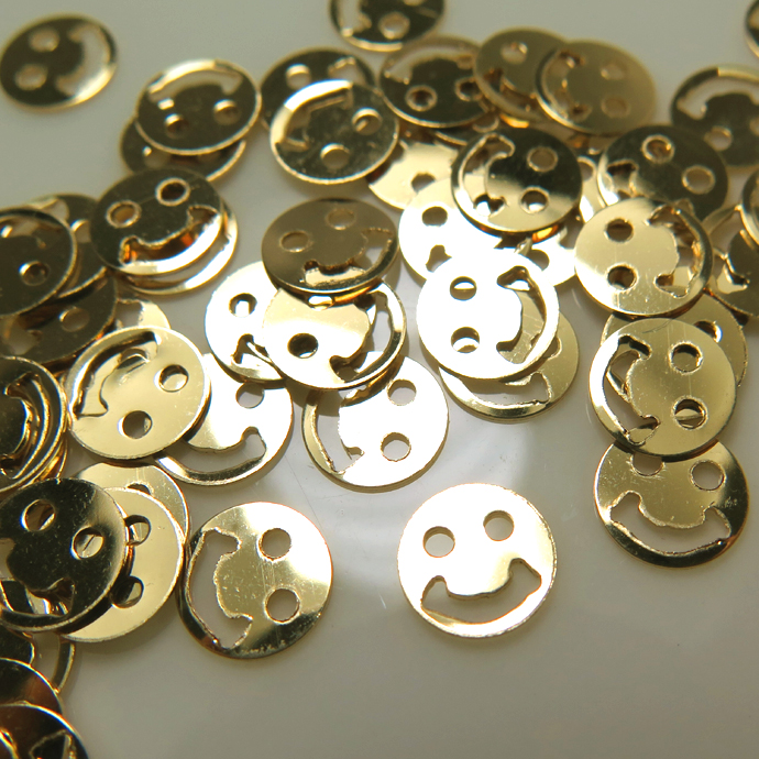 14kgfモチーフパーツ・チャーム（スマイル7mm）「ゴールドフィルド