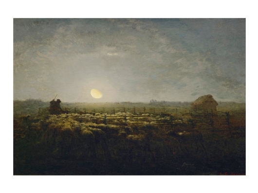 ジャン＝フランソワ・ミレー 月明かりの羊小屋