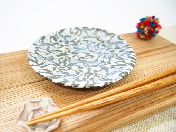 練込マーブル 小皿 【甲和焼 芝窯】取皿・中皿・大皿陶器,食器,練込