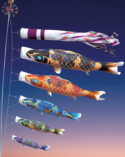 昭和レトロ 大阪 伝統工芸品 本染手捺染 堺五月鯉織 特大 鯉のぼり 羽