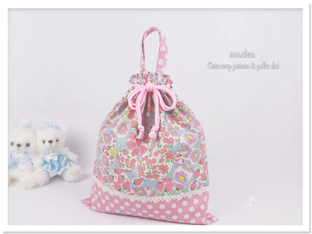 入園入学グッズ 【 いちご柄 】レッスンバッグ 5点セット 幼稚園