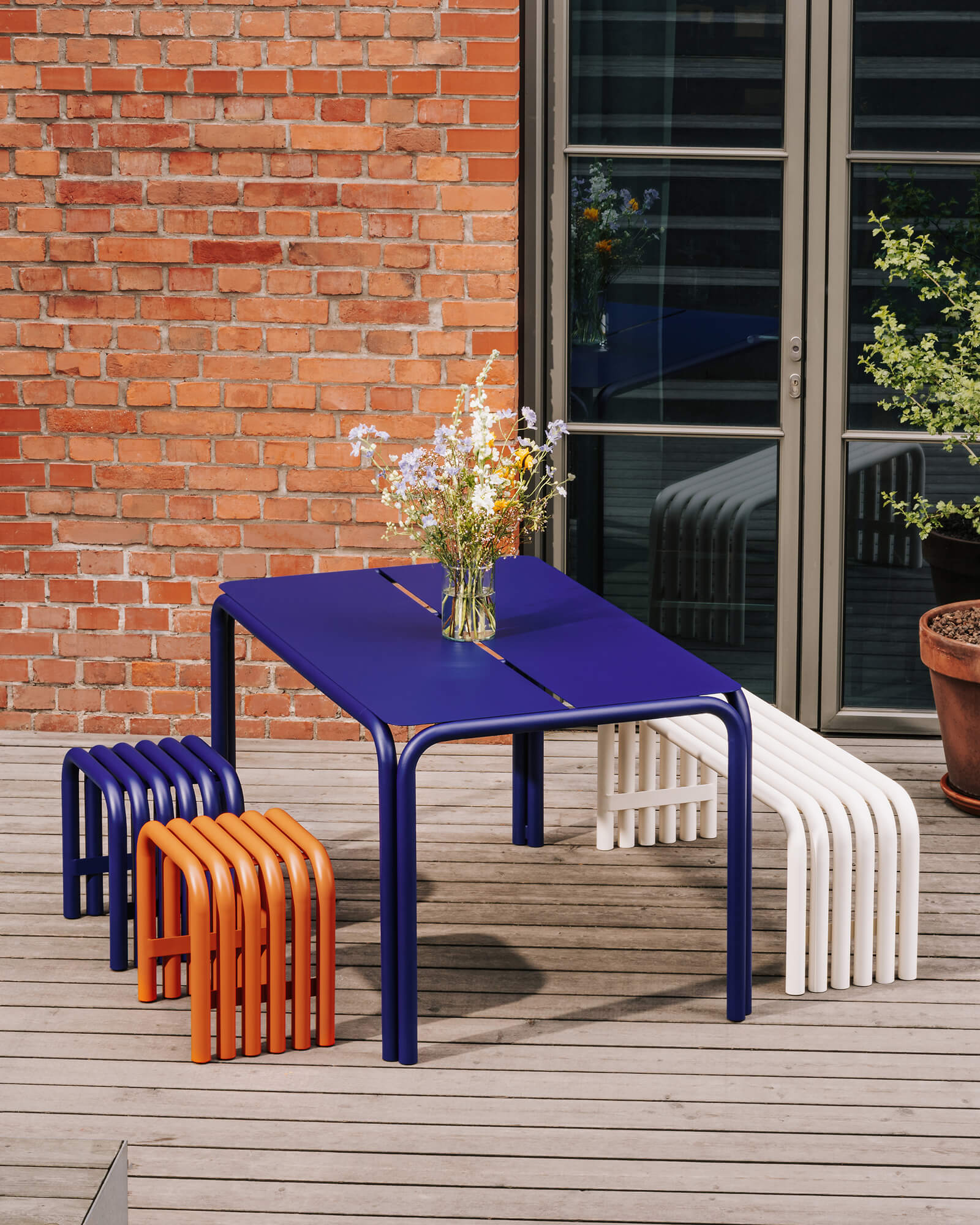 Nokk Stool - funky orange steel indoor & outdoor furniture