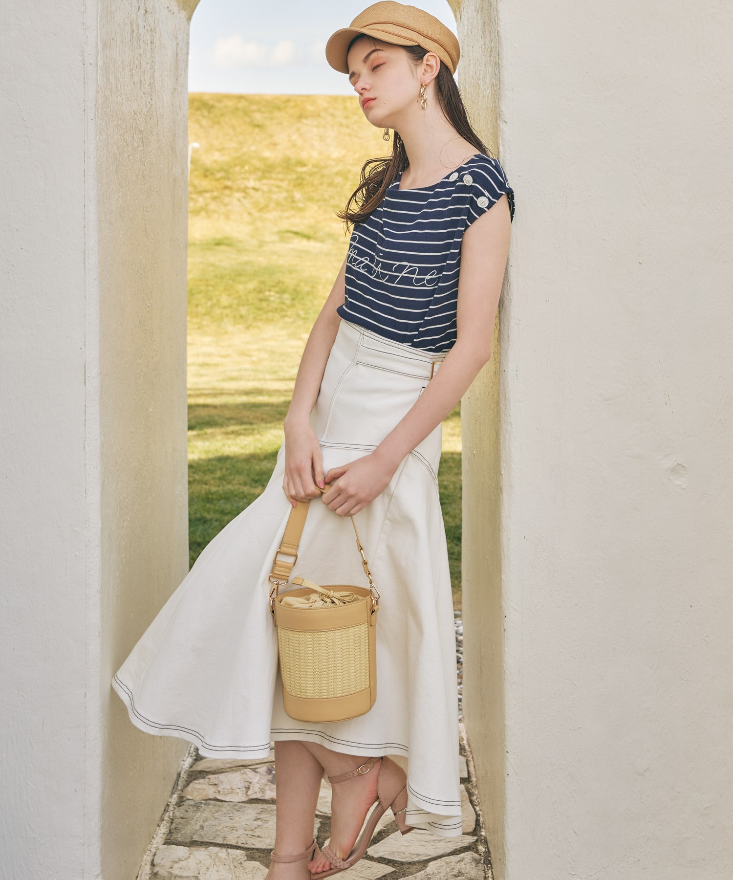 アシメフレアハイウエストデニムスカート | フレアスカート | NOELA