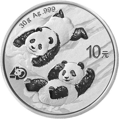 中国 10元 パンダ銀貨 2022年 40周年 未使用 – 野崎コイン